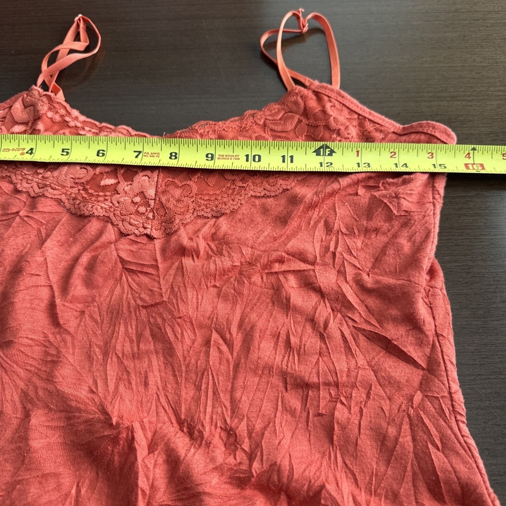 Maurices Cami Coral Lace Trim Crinkle Tank Top Layers Preppy Y2K Size S - Picture 5 of 8